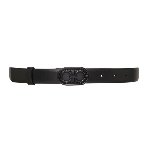 Salvatore Ferragamo Accessories - NWT $395 Salvatore Ferragamo Double Gancio Leather Belt NERO, Size 85